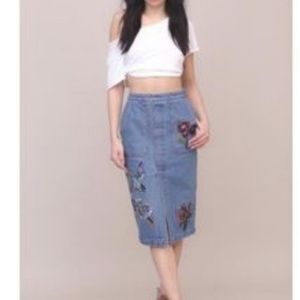Honey Punch jean skirt